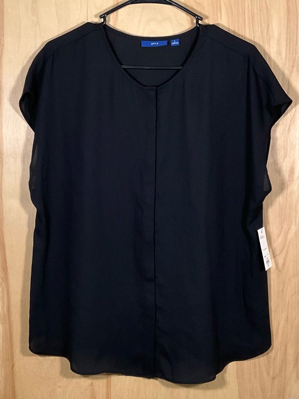 Apt. 9 Sheer Chiffon Black Blouse - NWT